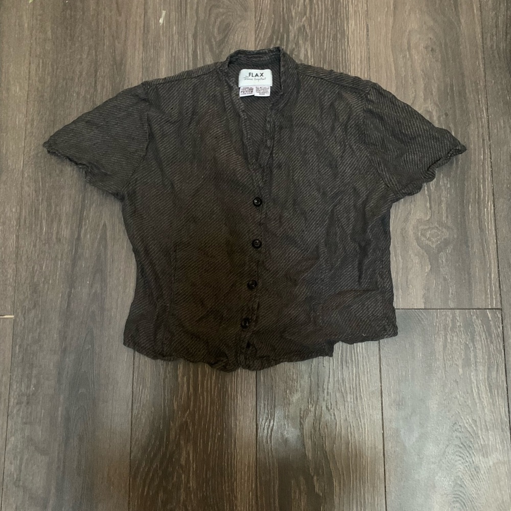Vintage Flax Cropped Blouse